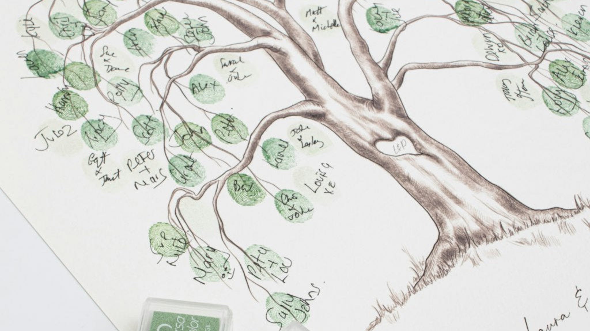 Willow Tree Fingerprint Guestbook – A Romantic Alternative to a Traditional Wedding Guestbook - My Guest Book