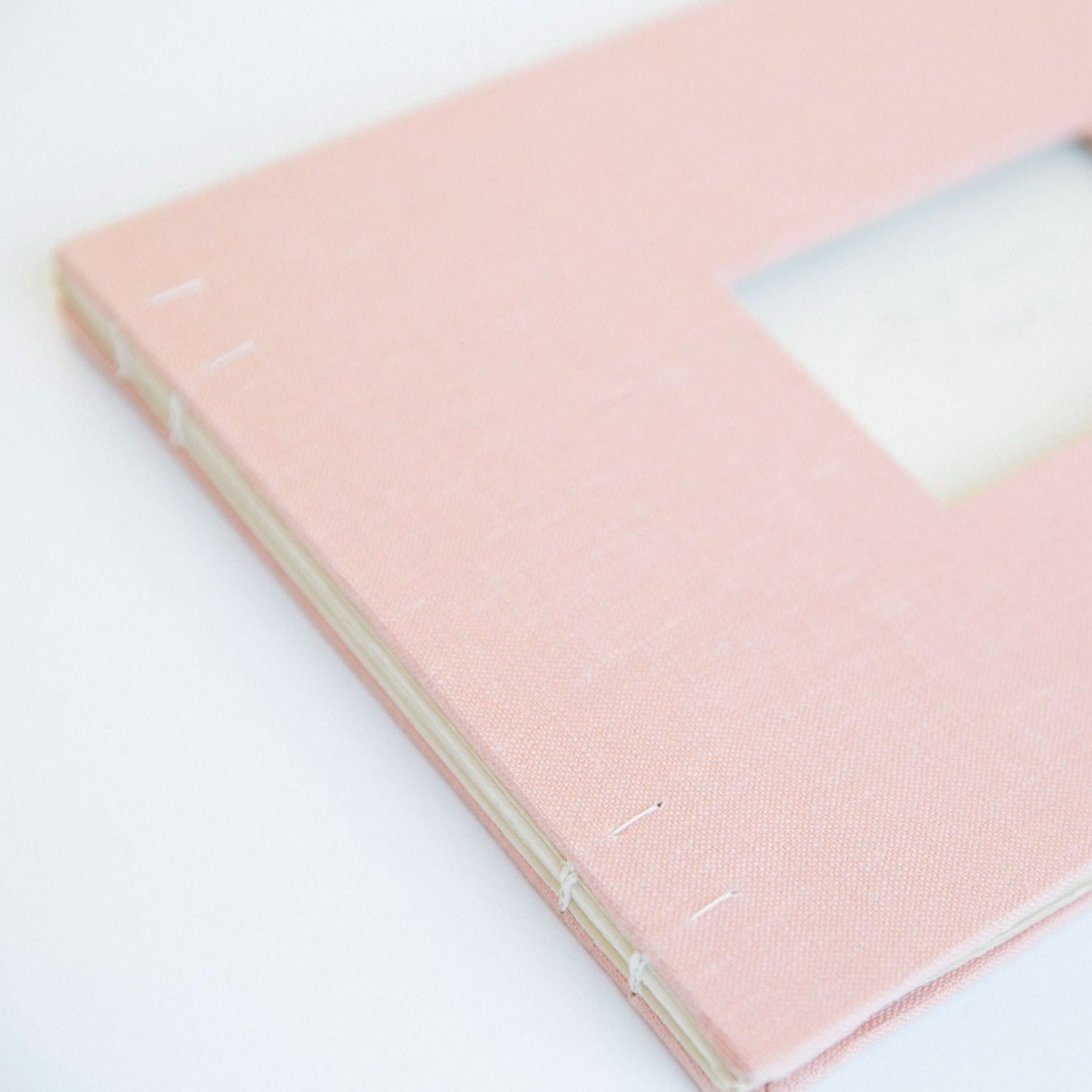 Handmade Pink Linen Guestbook - My Guest Book