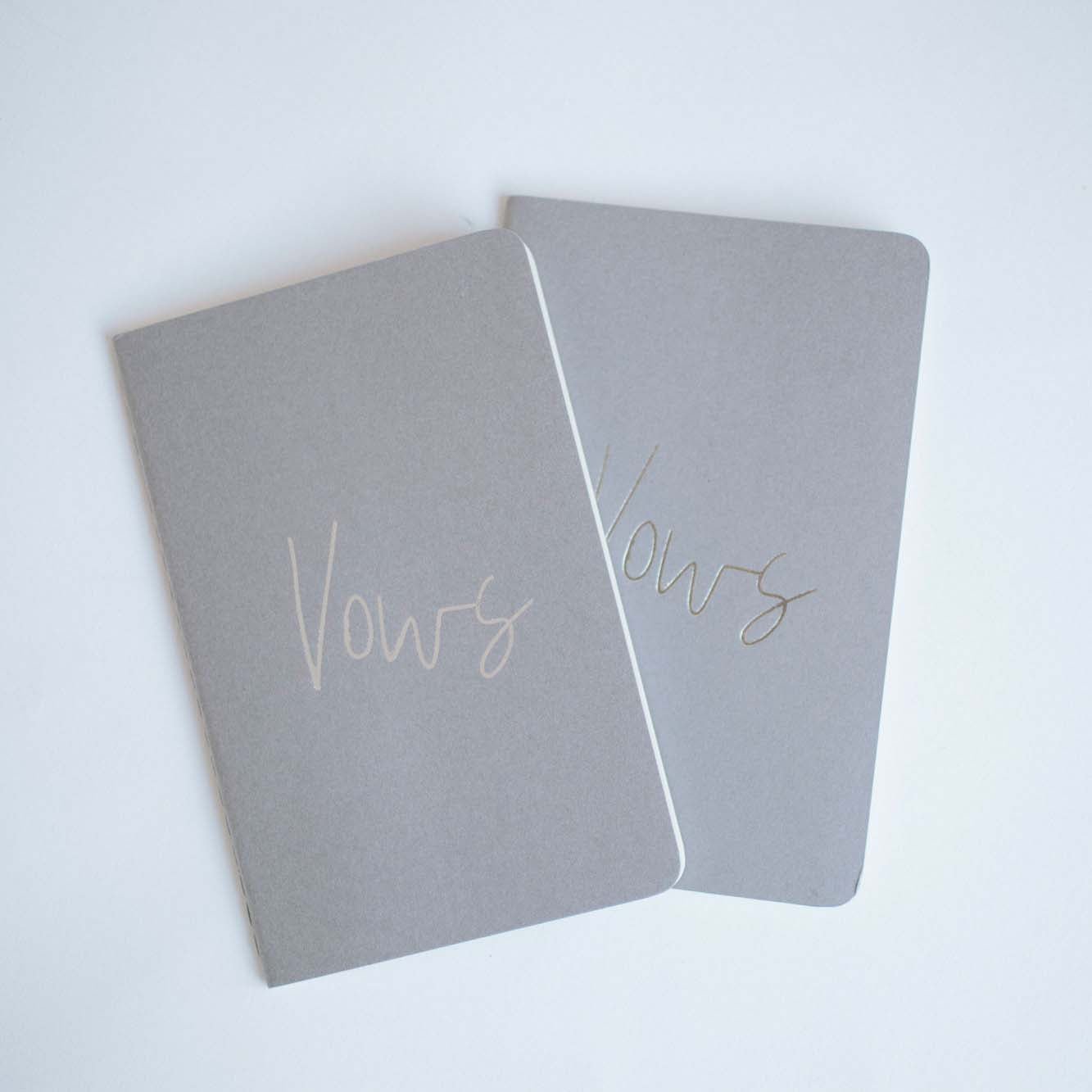 Grey Wedding Vow Books - Silver Foil - My Guest Book