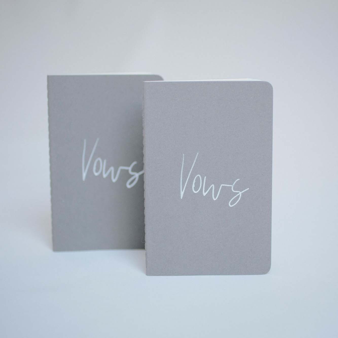 Grey Wedding Vow Books - Silver Foil - My Guest Book