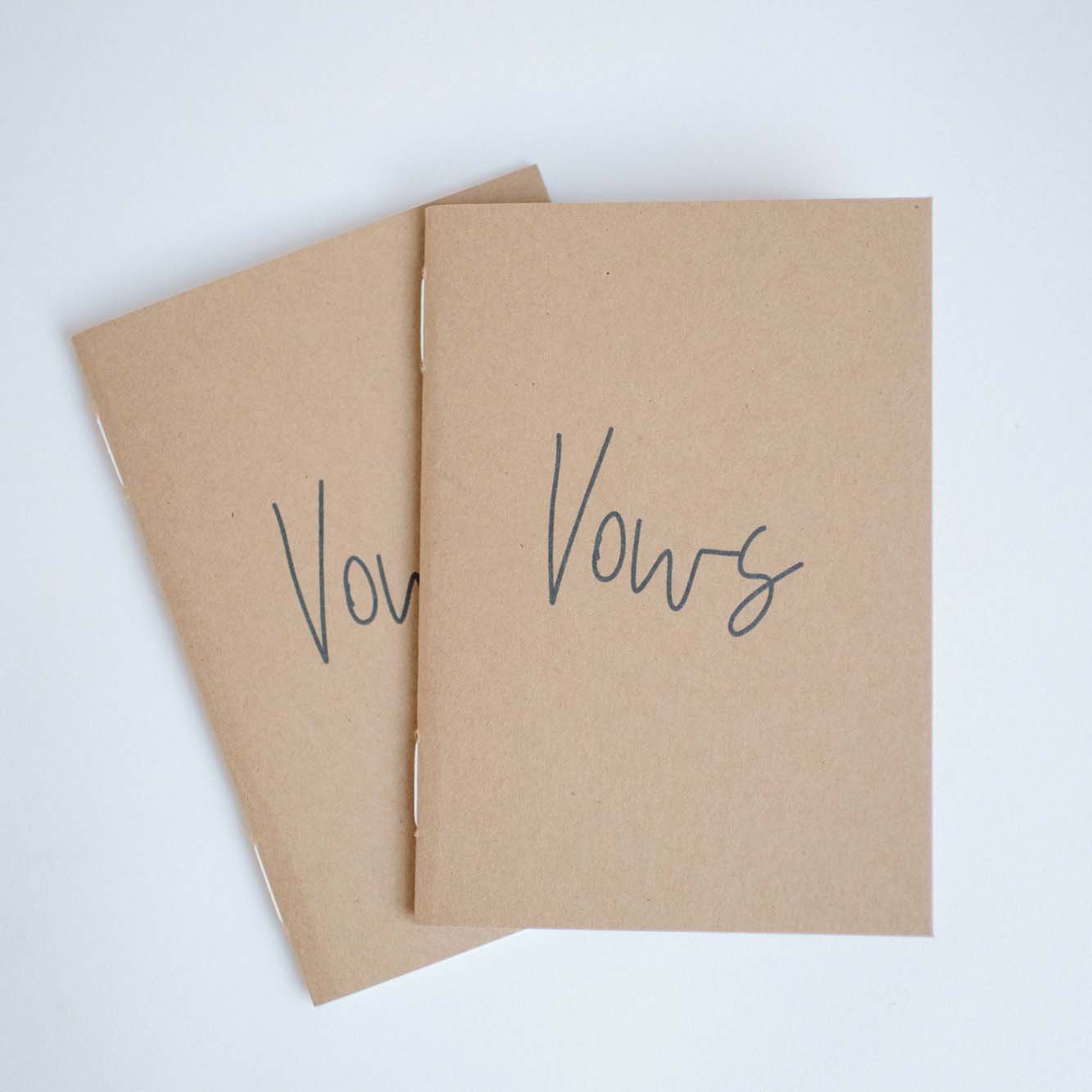 Natural Kraft Hand Sewn Vow Books - My Guest Book