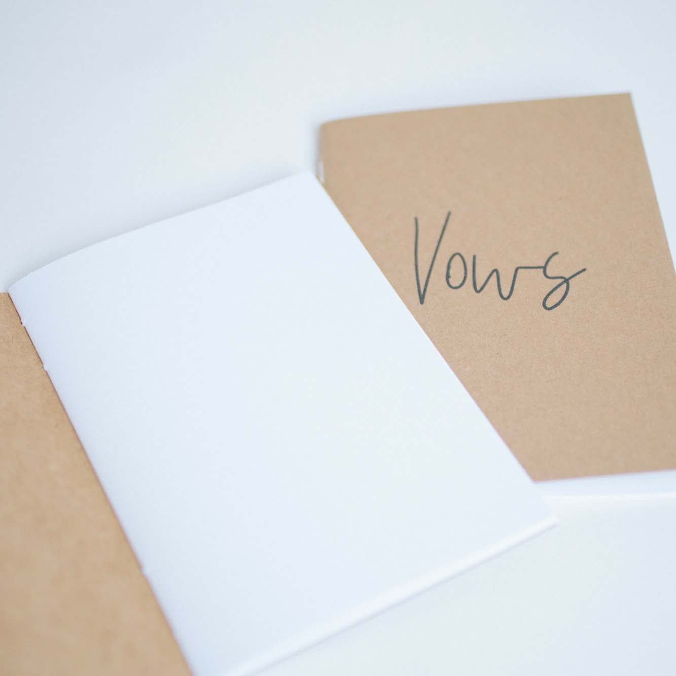 Natural Kraft Hand Sewn Vow Books - My Guest Book