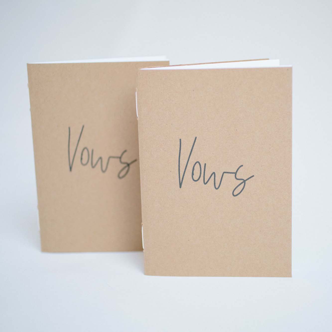 Natural Kraft Hand Sewn Vow Books - My Guest Book