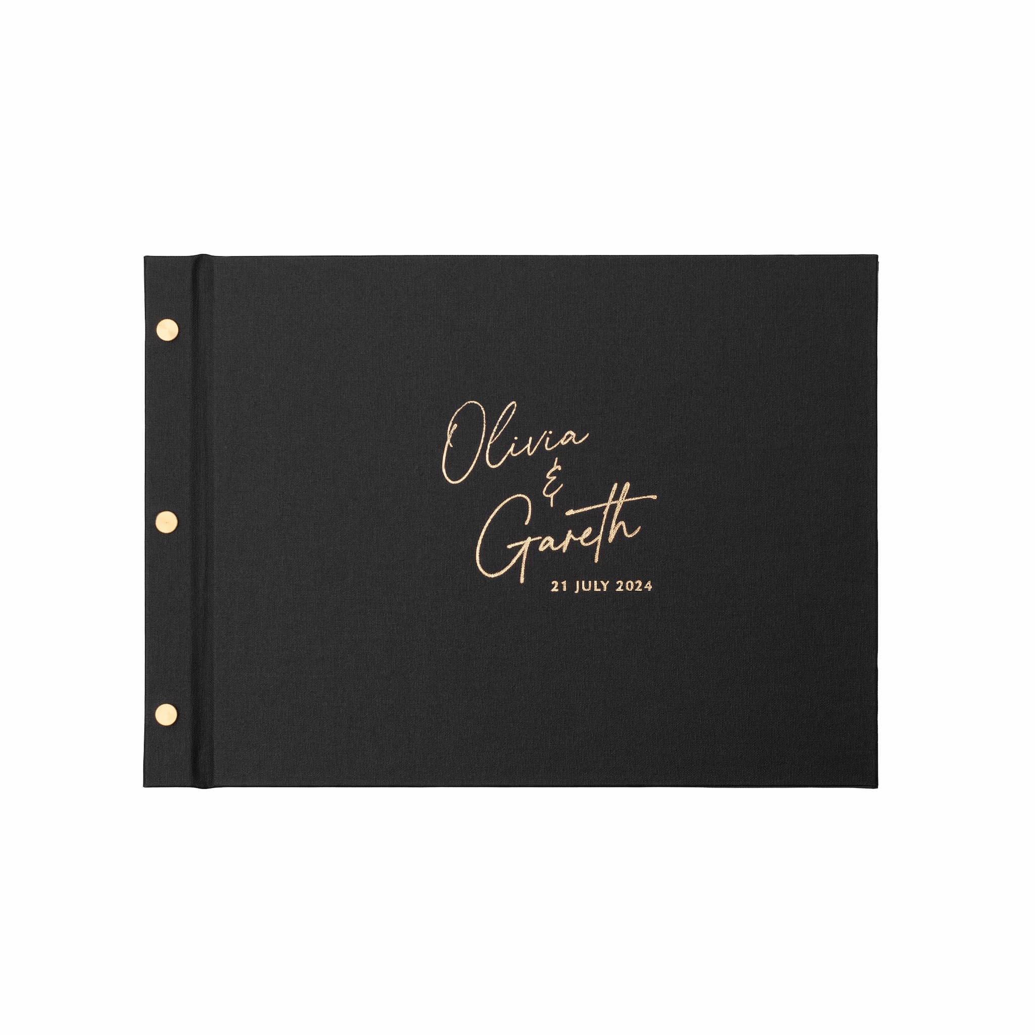 Bespoke embossed instax mini photo guestbook gold foil nz