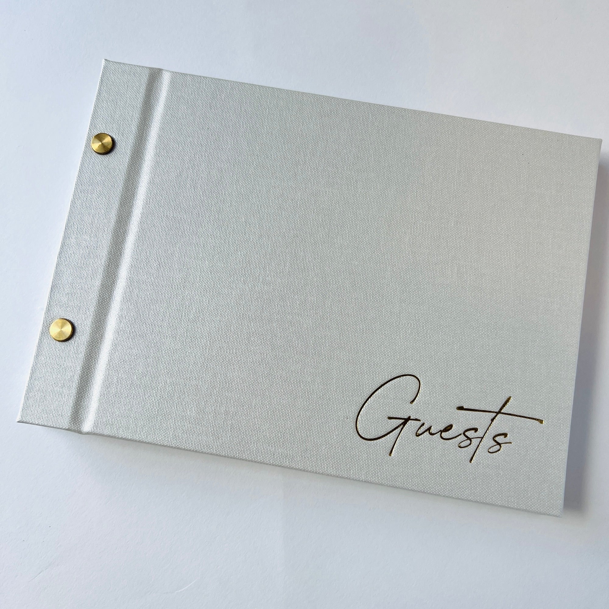 A5 Pearl White Guestbook - Gold Foil Debossed - Guests - My Guest Book