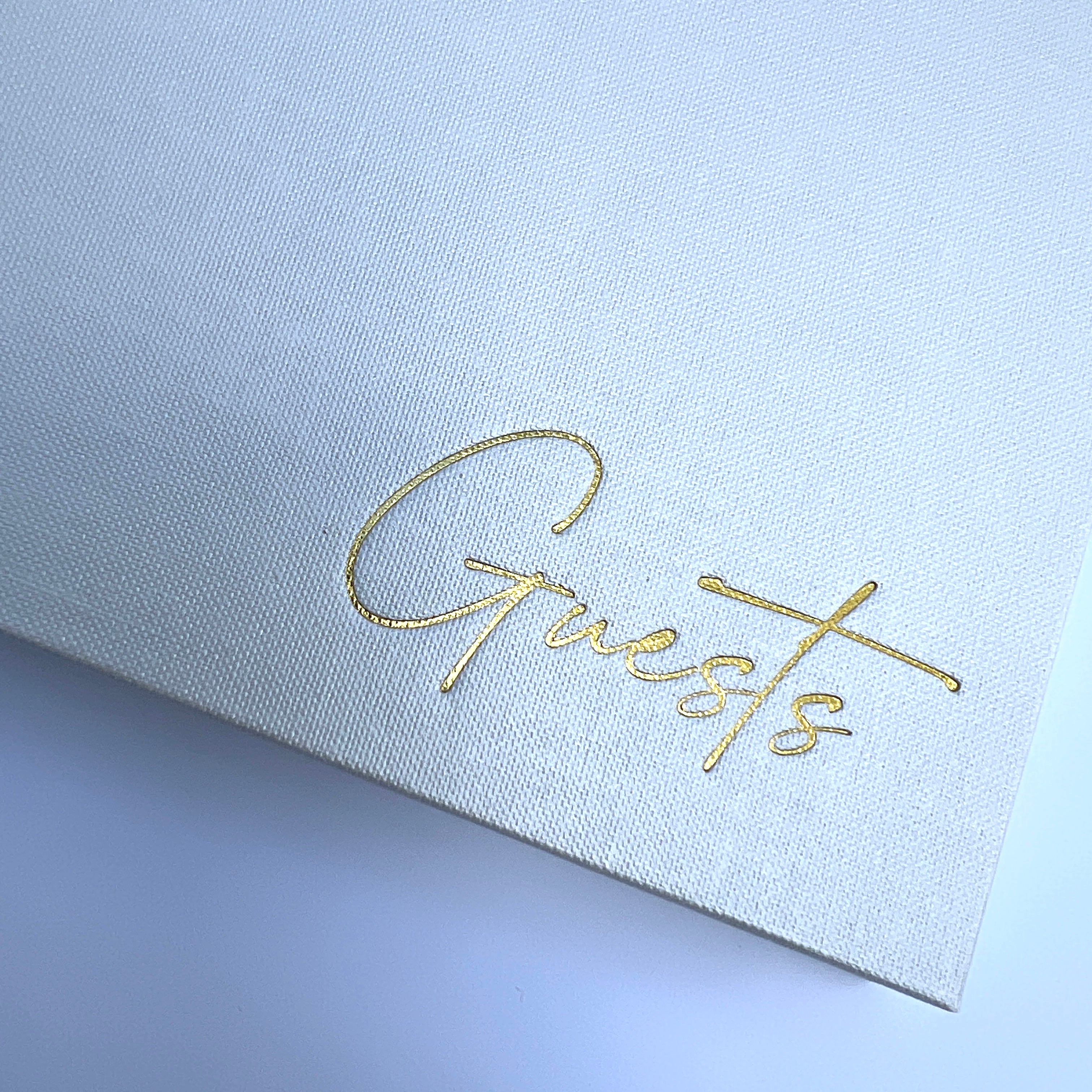 A5 Pearl White Guestbook - Gold Foil Debossed - Guests - My Guest Book
