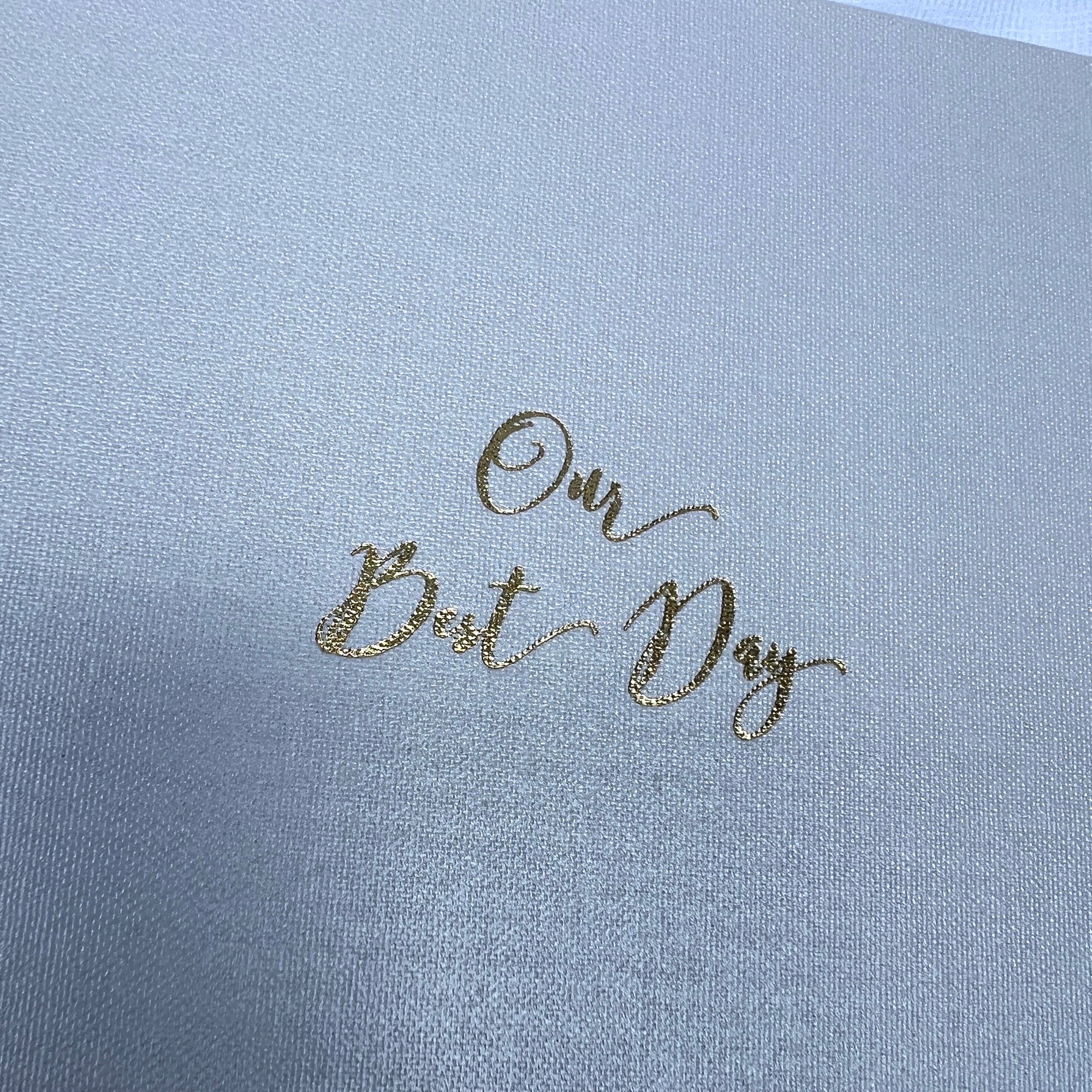 A5 Pearl White Guestbook - Gold Foil Debossed - Our Best Day - My Guest Book