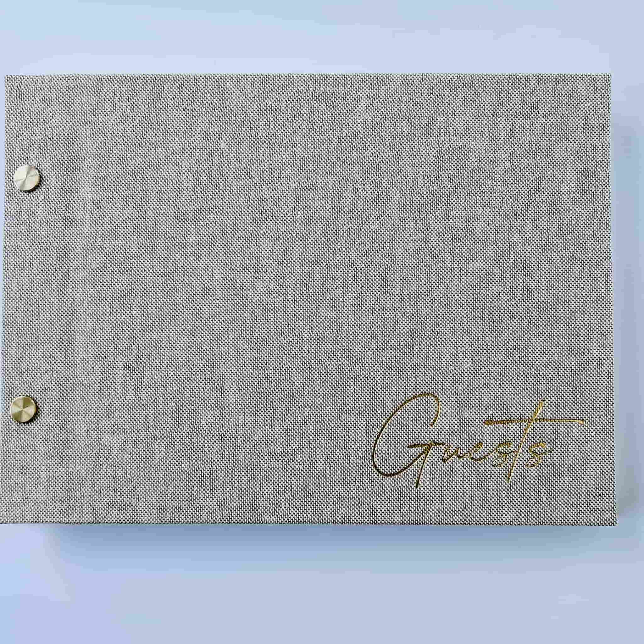 Gold Foiled Guestbook - Foil Debossed - 'Guests' - My Guest Book