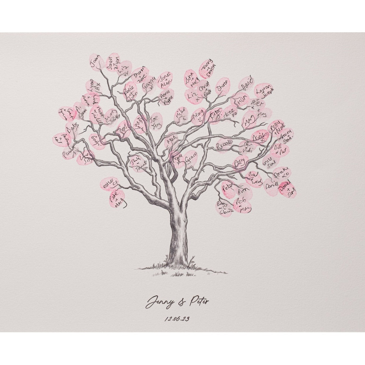 Cherry Blossom Fingerprint Wedding Guestbook - My Guest Book