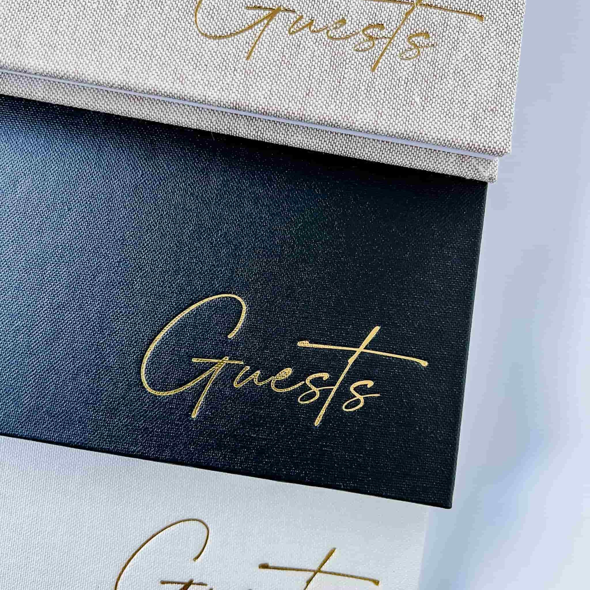 Gold Foiled Guestbook Foil Debossed Guests My Guest Book