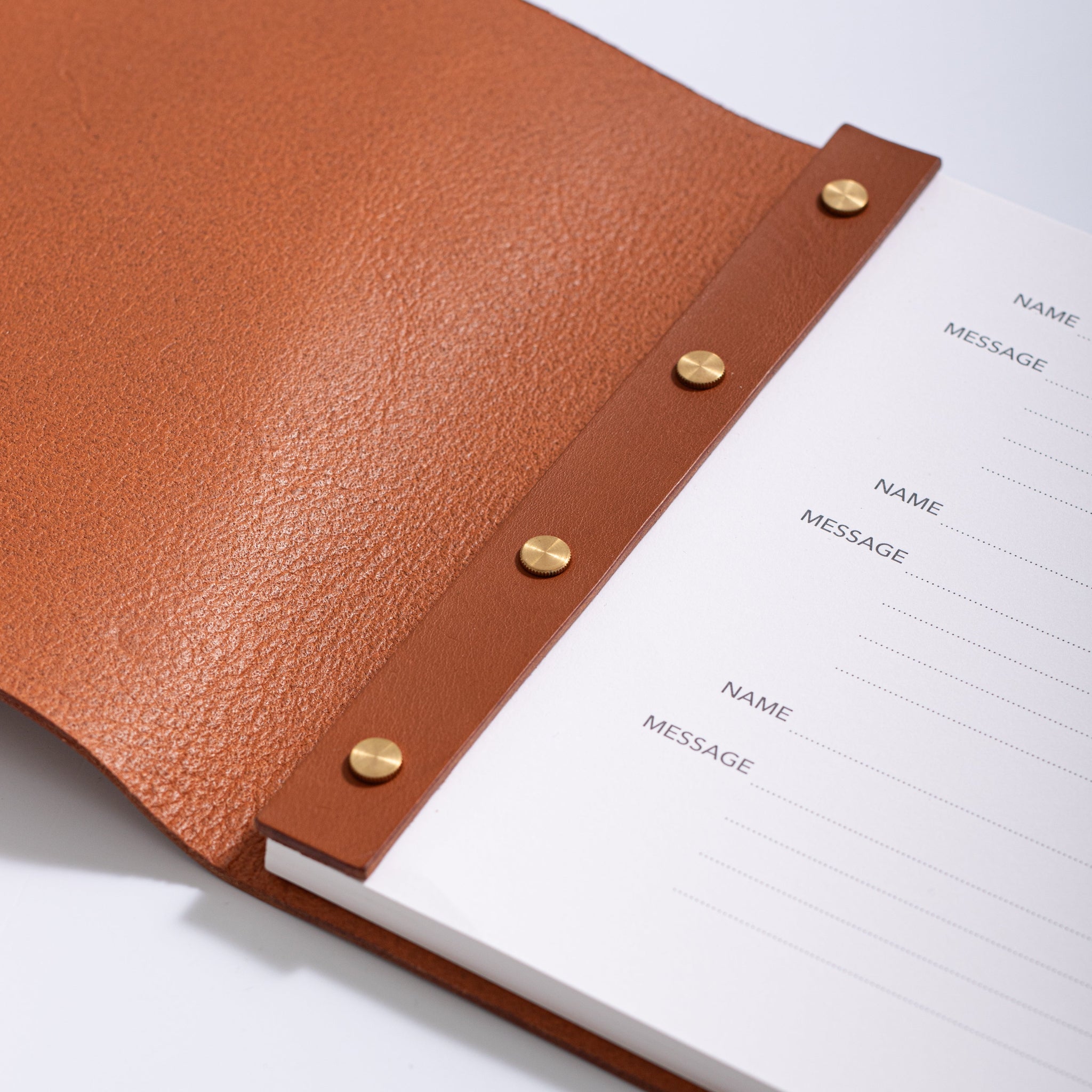 Interior pages of visitors book with space for guest messages