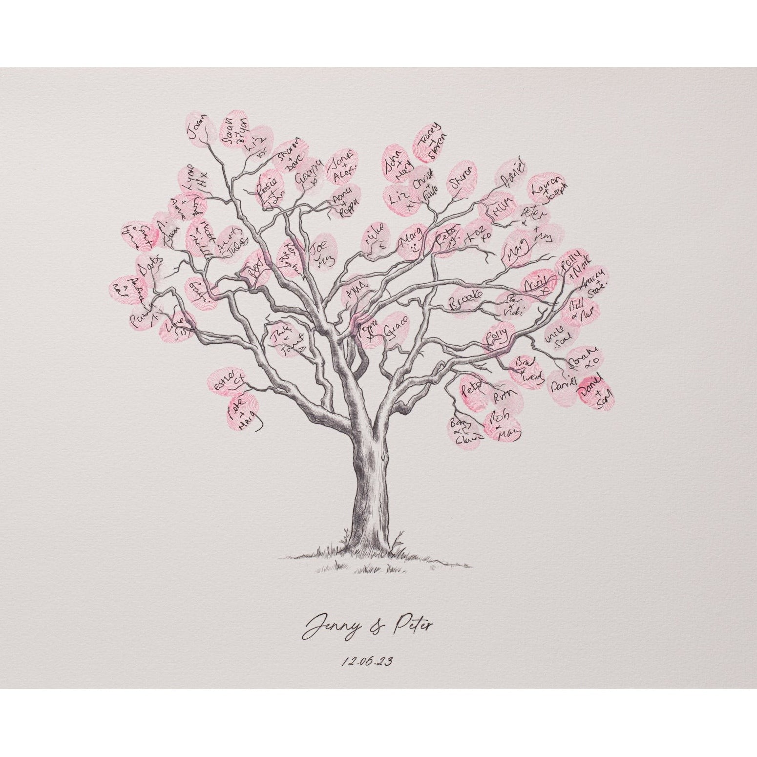 Cherry Blossom Fingerprint Wedding Guestbook - My Guest Book