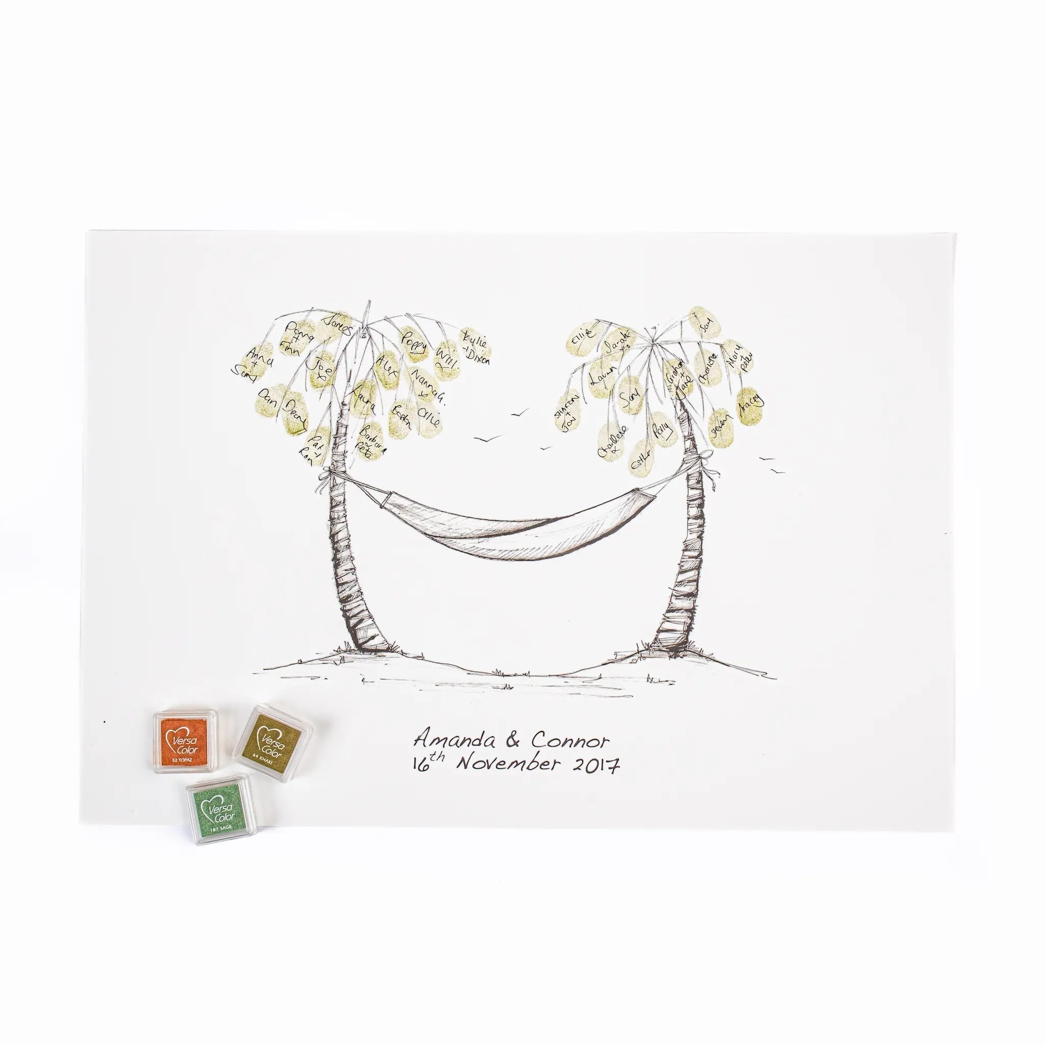 Palm Tree Fingerprint Wedding Guestbook - My Guest Book