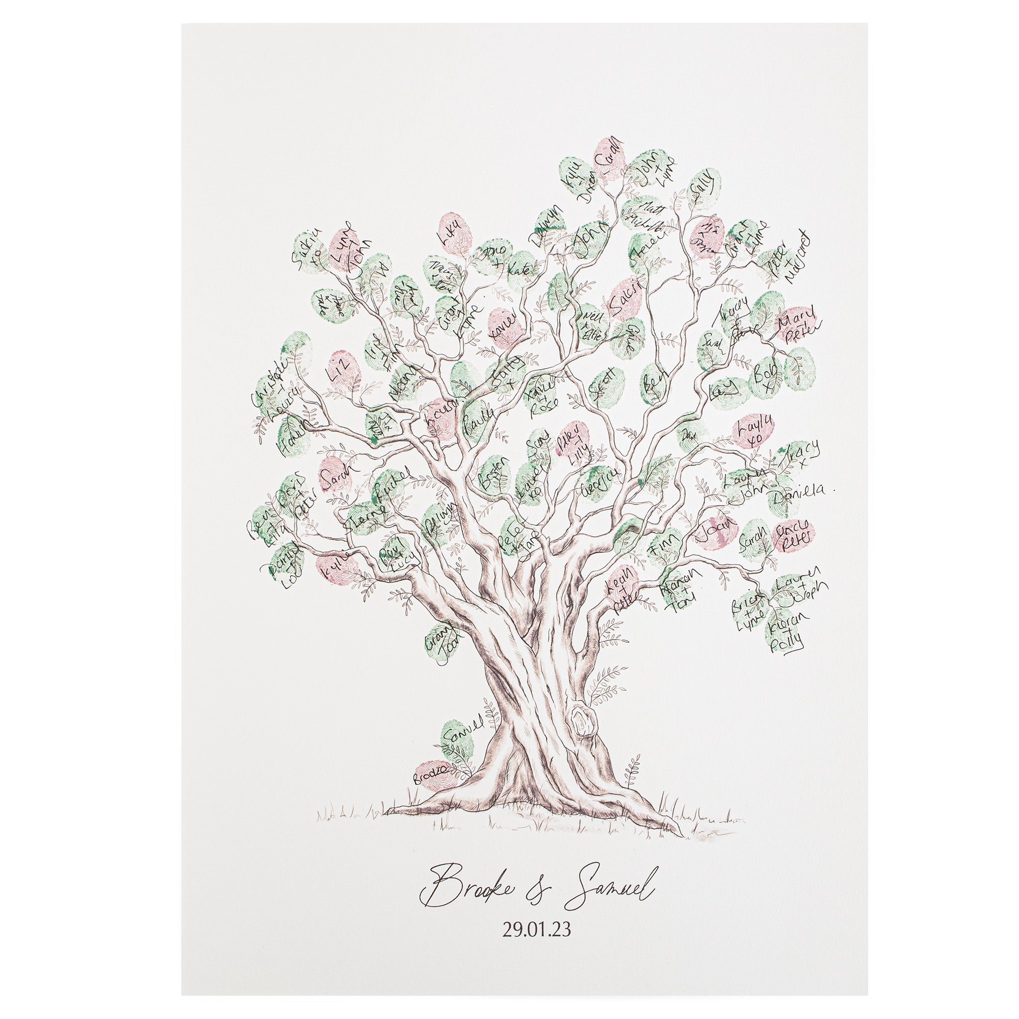Olive Tree Fingerprint Wedding Guestbook - My Guest Book