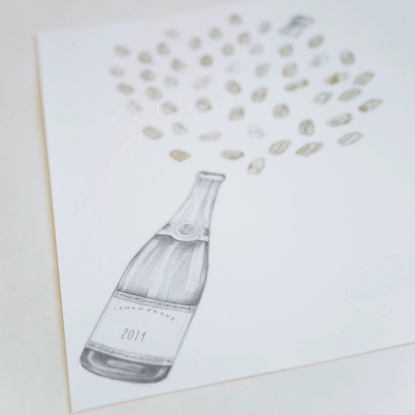 Champagne Bottle Fingerprint Retirement Guestbook - My Guest Book