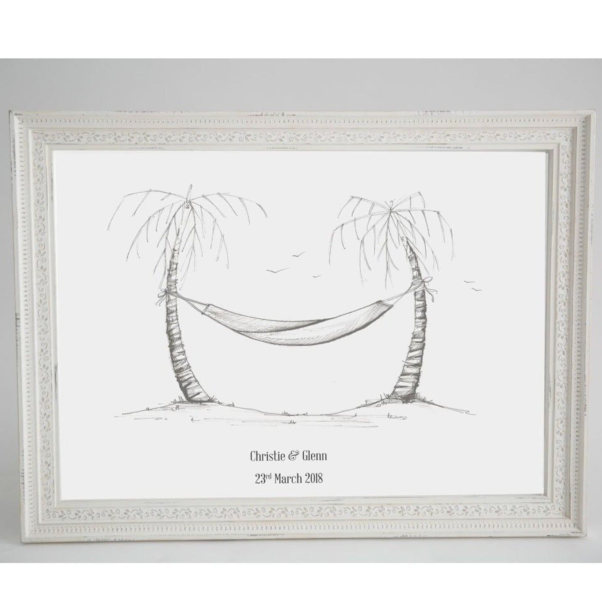Palm Tree Fingerprint Wedding Guestbook - My Guest Book