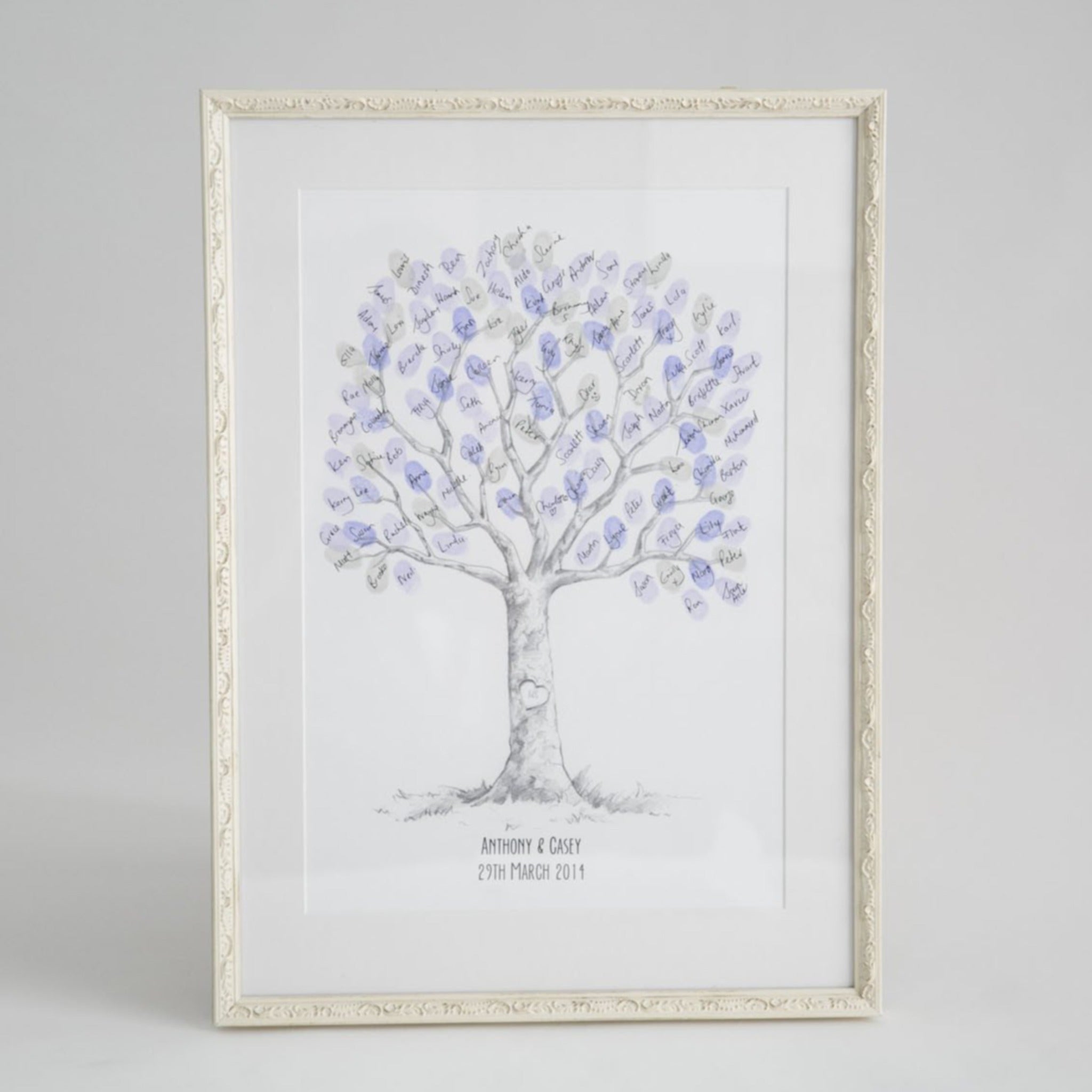 Hand Drawn Heart Tree Fingerprint Wedding Guestbook - My Guest Book