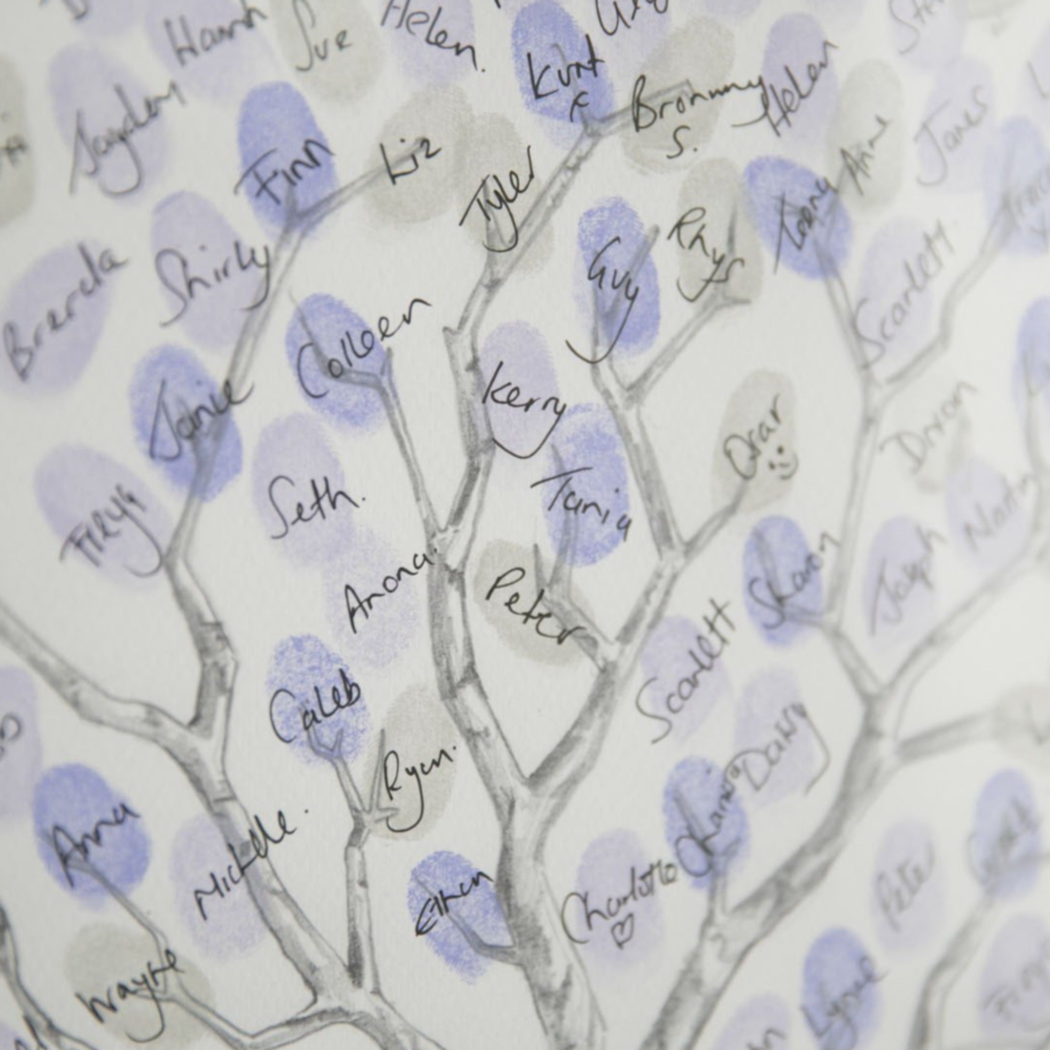 Hand Drawn Heart Tree Fingerprint Wedding Guestbook - My Guest Book