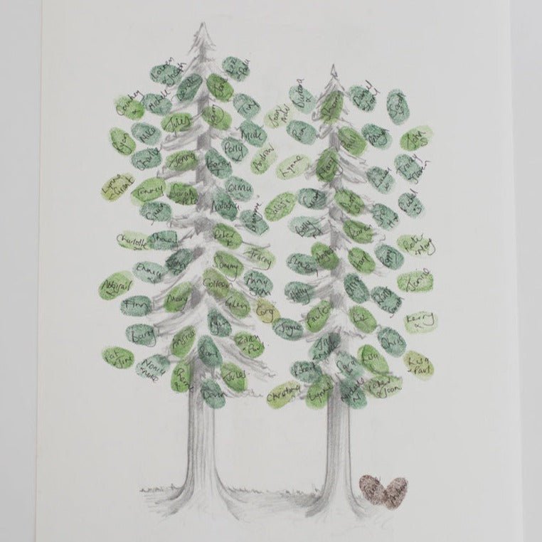 Redwood Tree Fingerprint Wedding Guestbook - My Guest Book