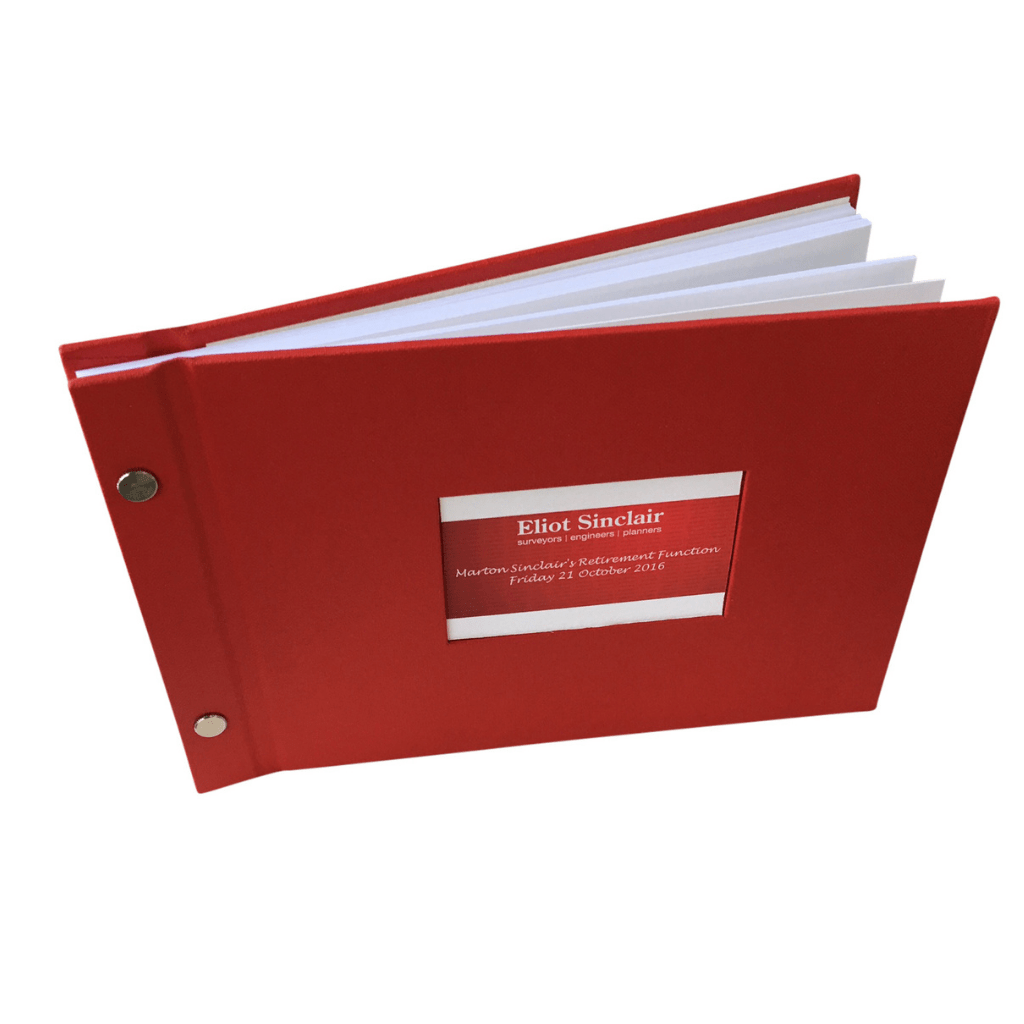 A red Retirement Guestbook for Eliot Sinclair - My Guest Book