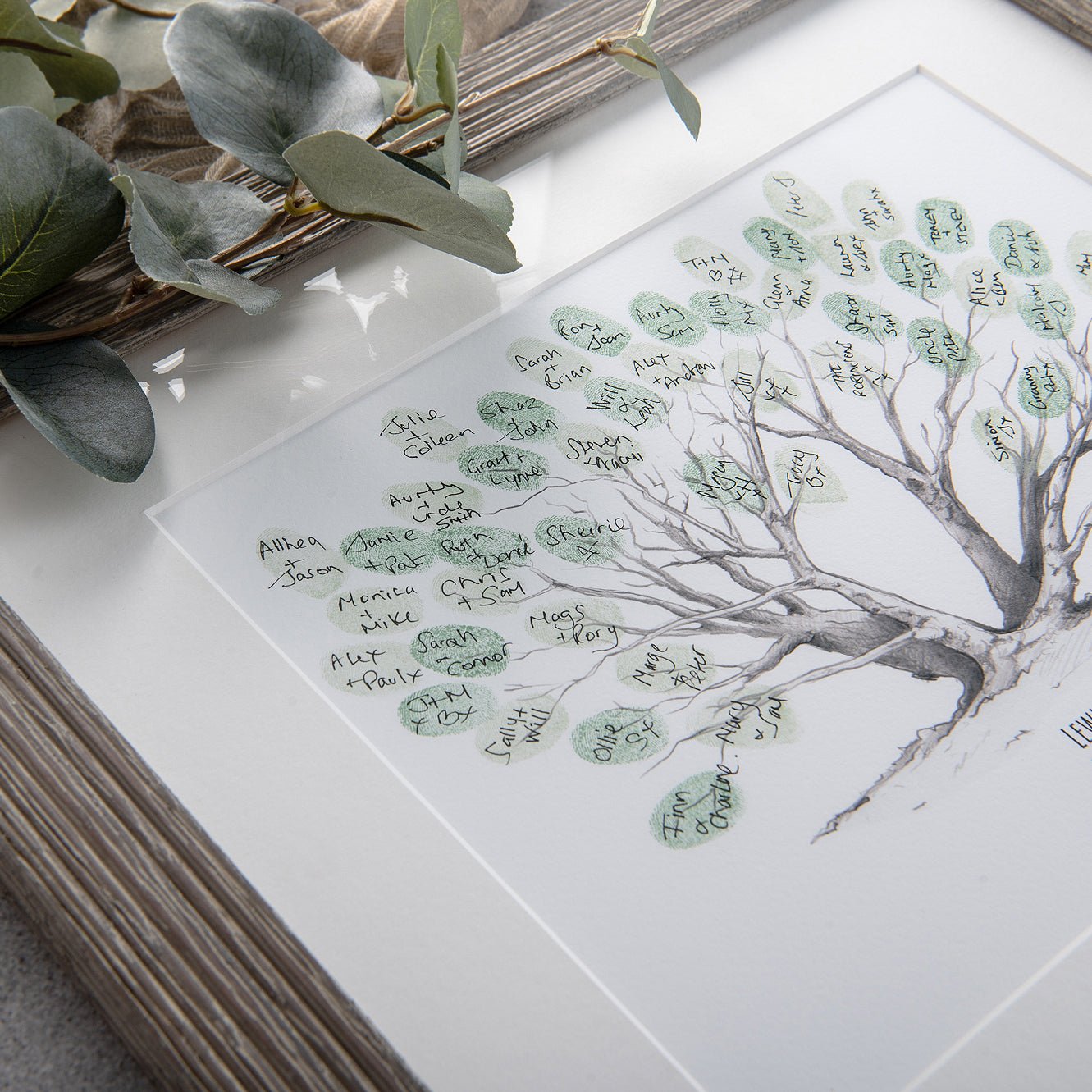 Family tree fingerprint guestbook - personalised keepsake print