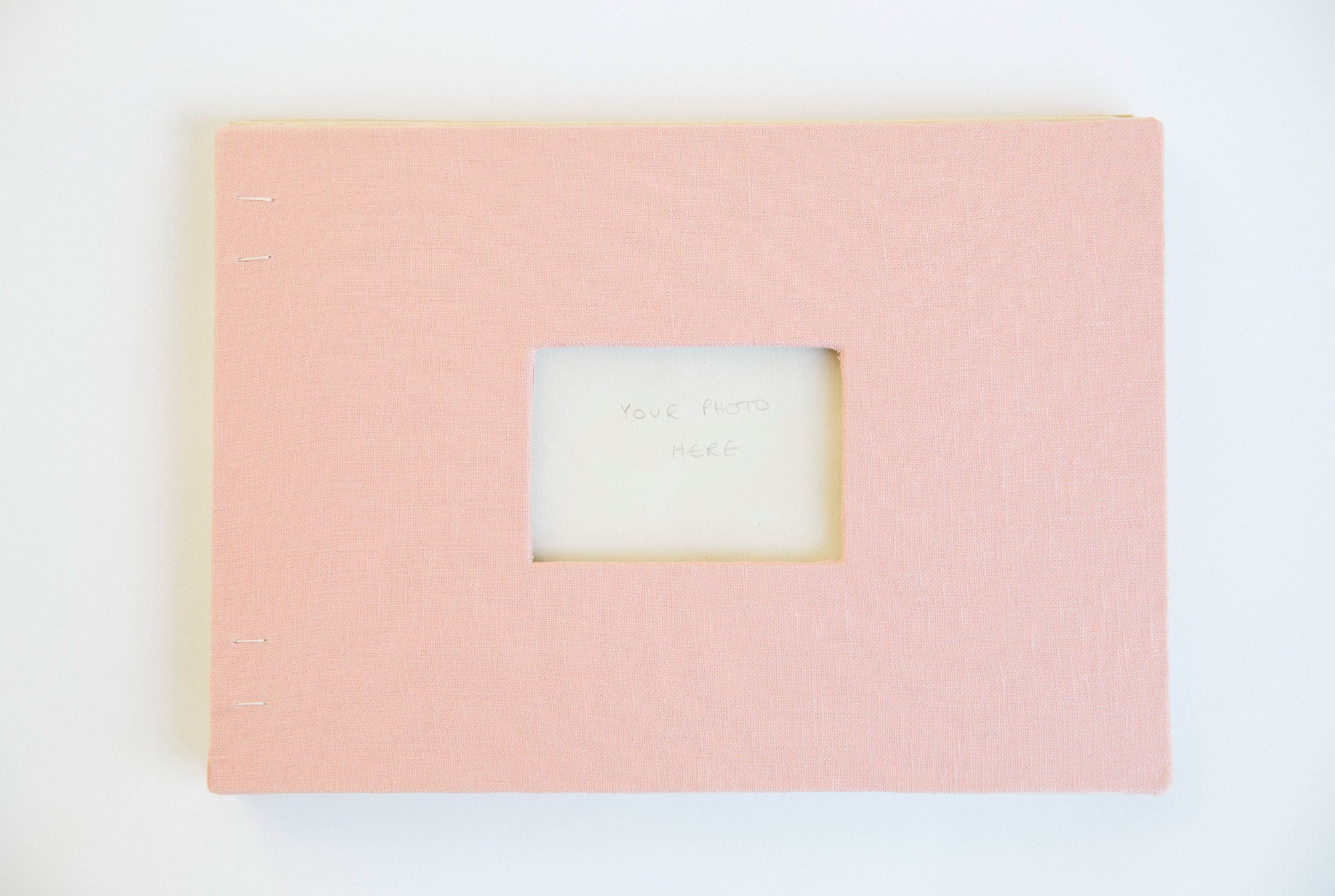 Handmade Pink Linen Guestbook - My Guest Book