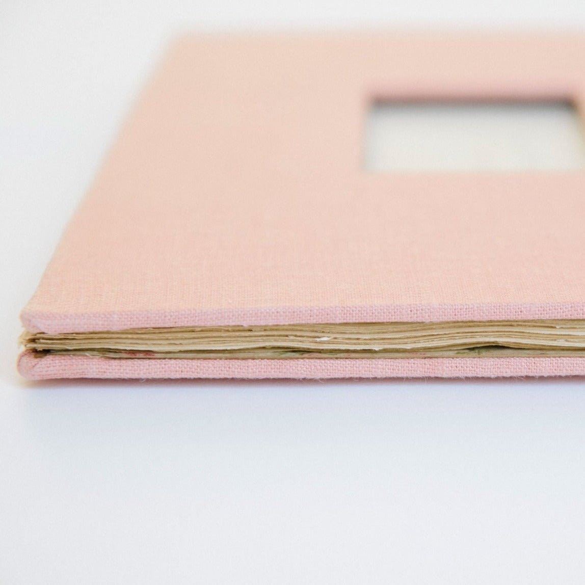 Handmade Pink Linen Guestbook - My Guest Book