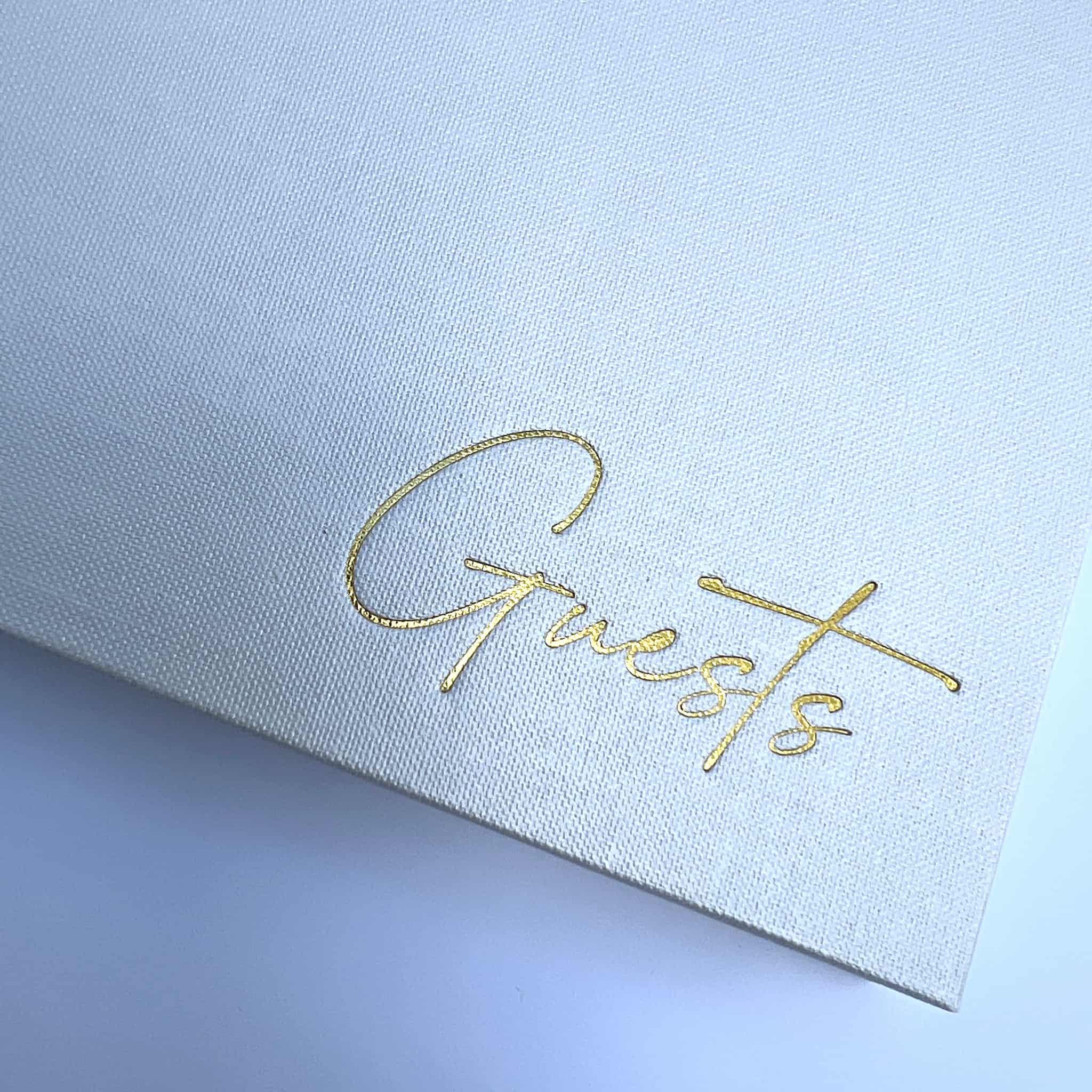 A5 Pearl White Guestbook - Gold Foil Debossed - Guests - My Guest Book