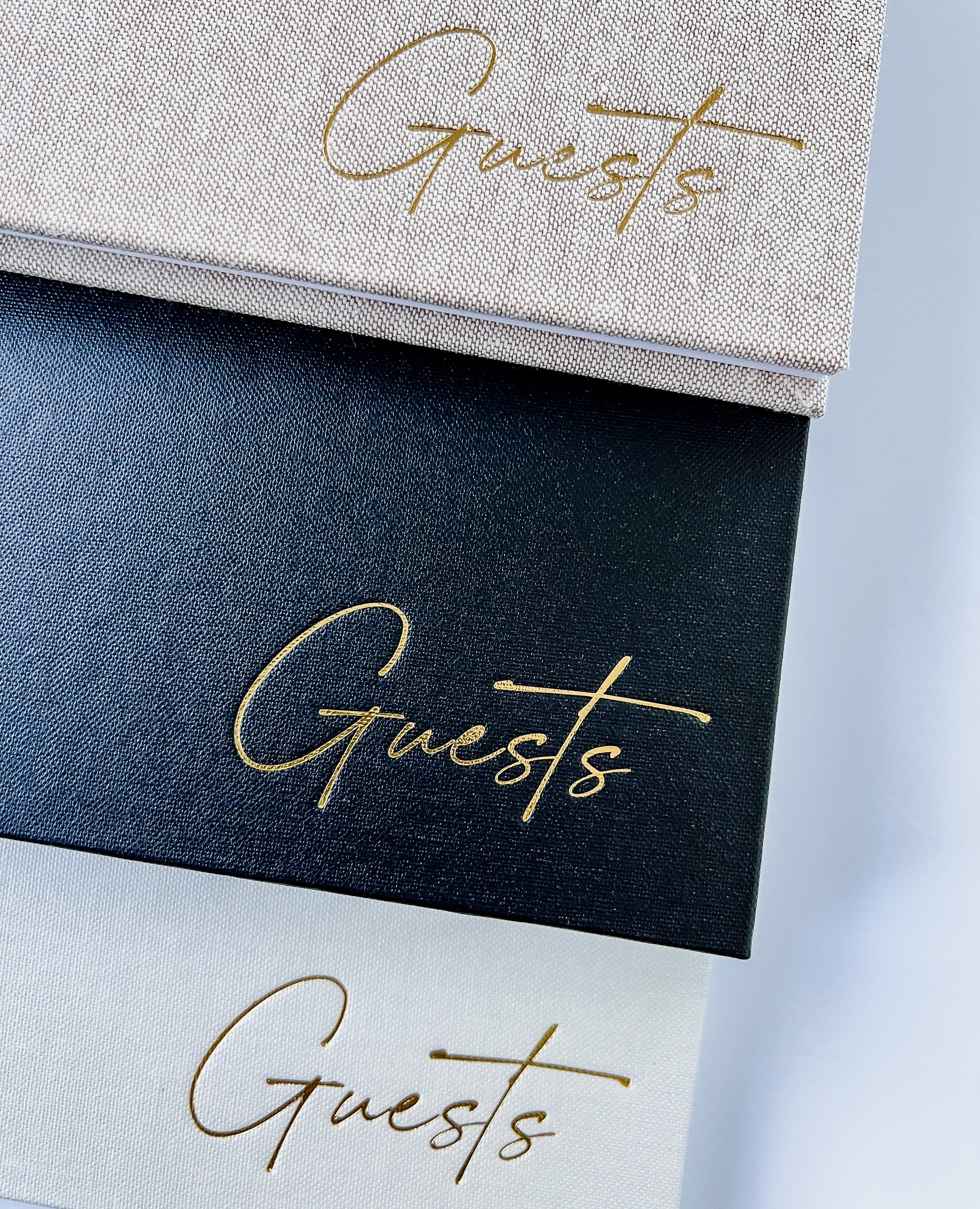 Gold Foiled Guestbook - Foil Debossed - 'Guests' - My Guest Book