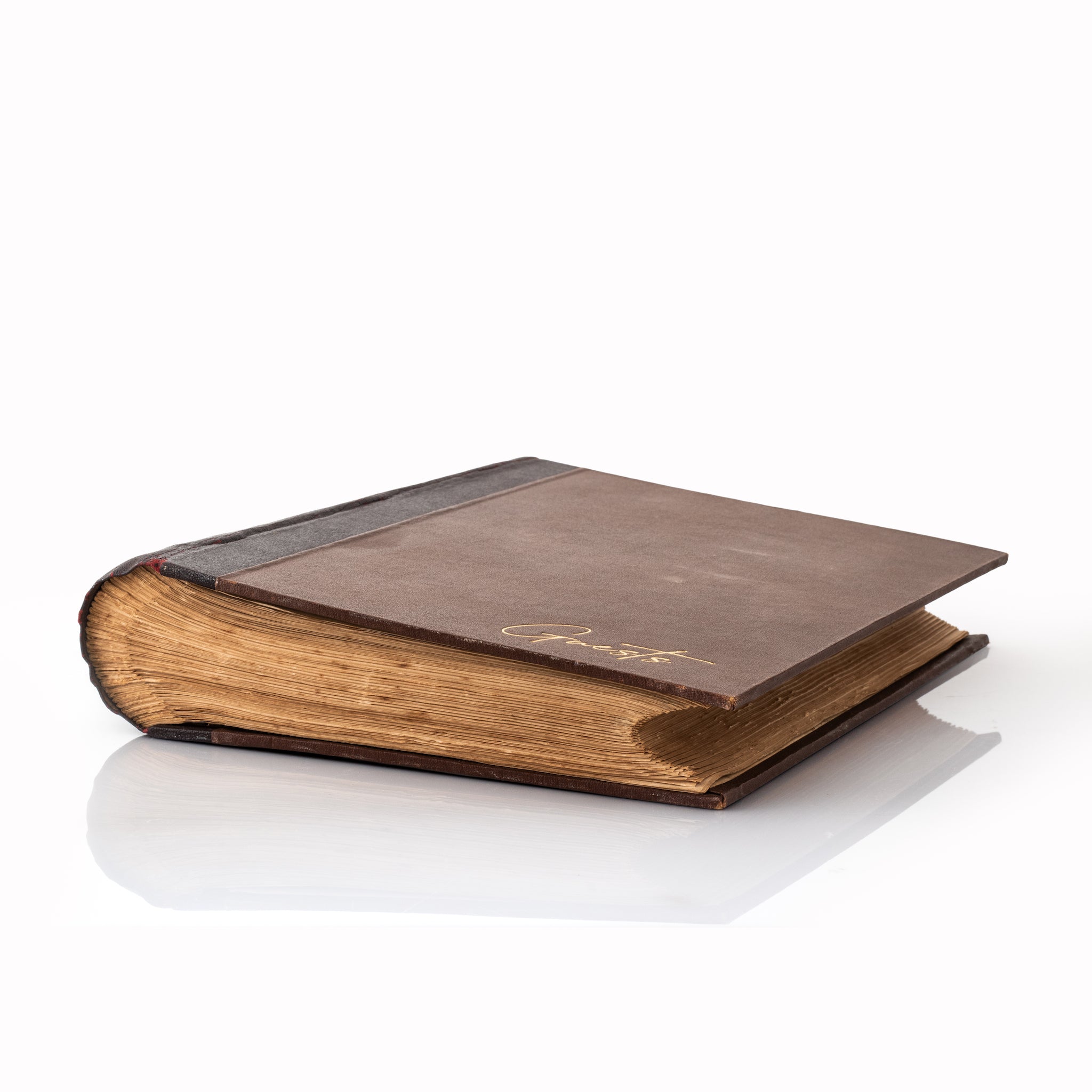 One-of-a-kind antique guest book with beautifully aged pages ready to ship.