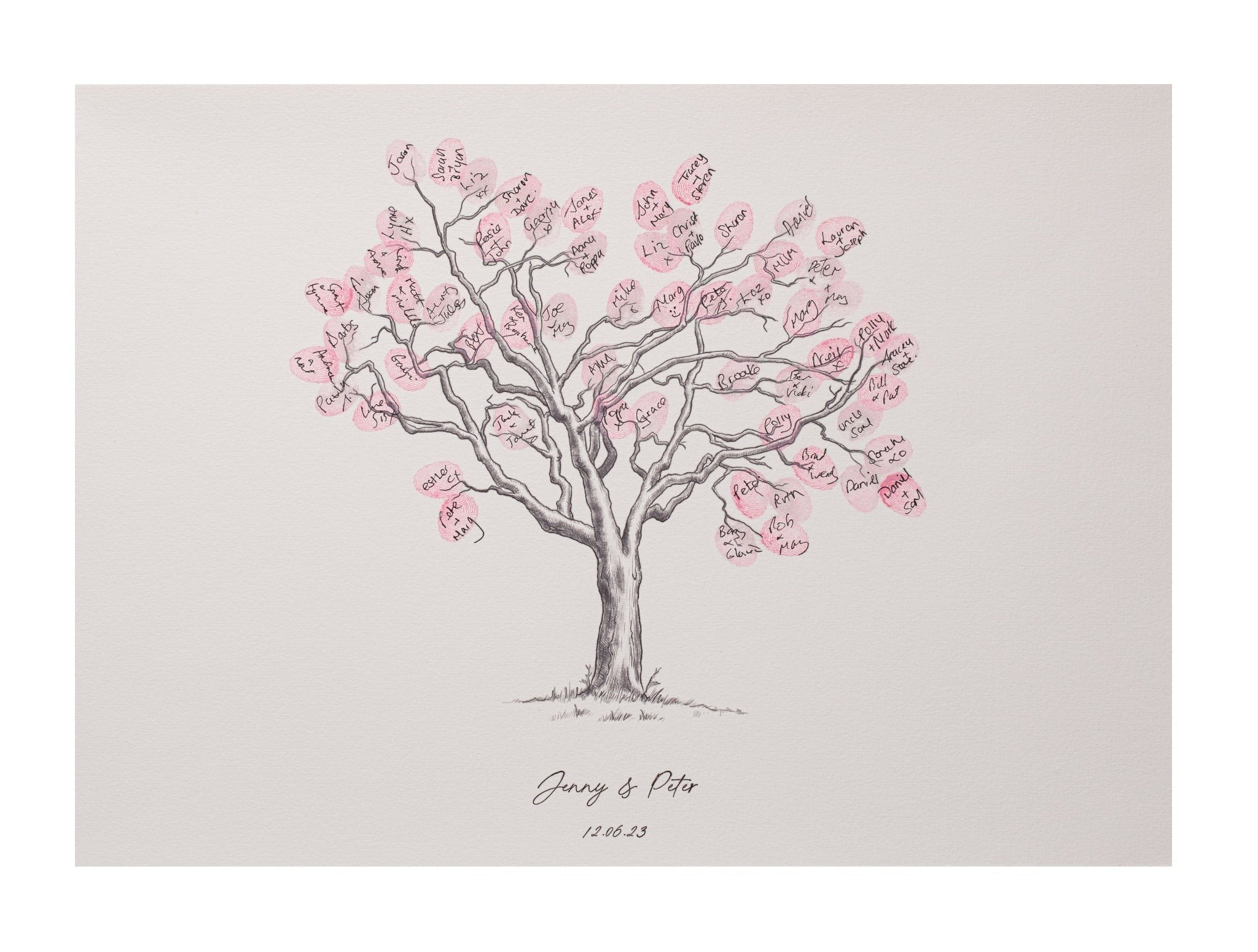Cherry Blossom Fingerprint Wedding Guestbook - My Guest Book