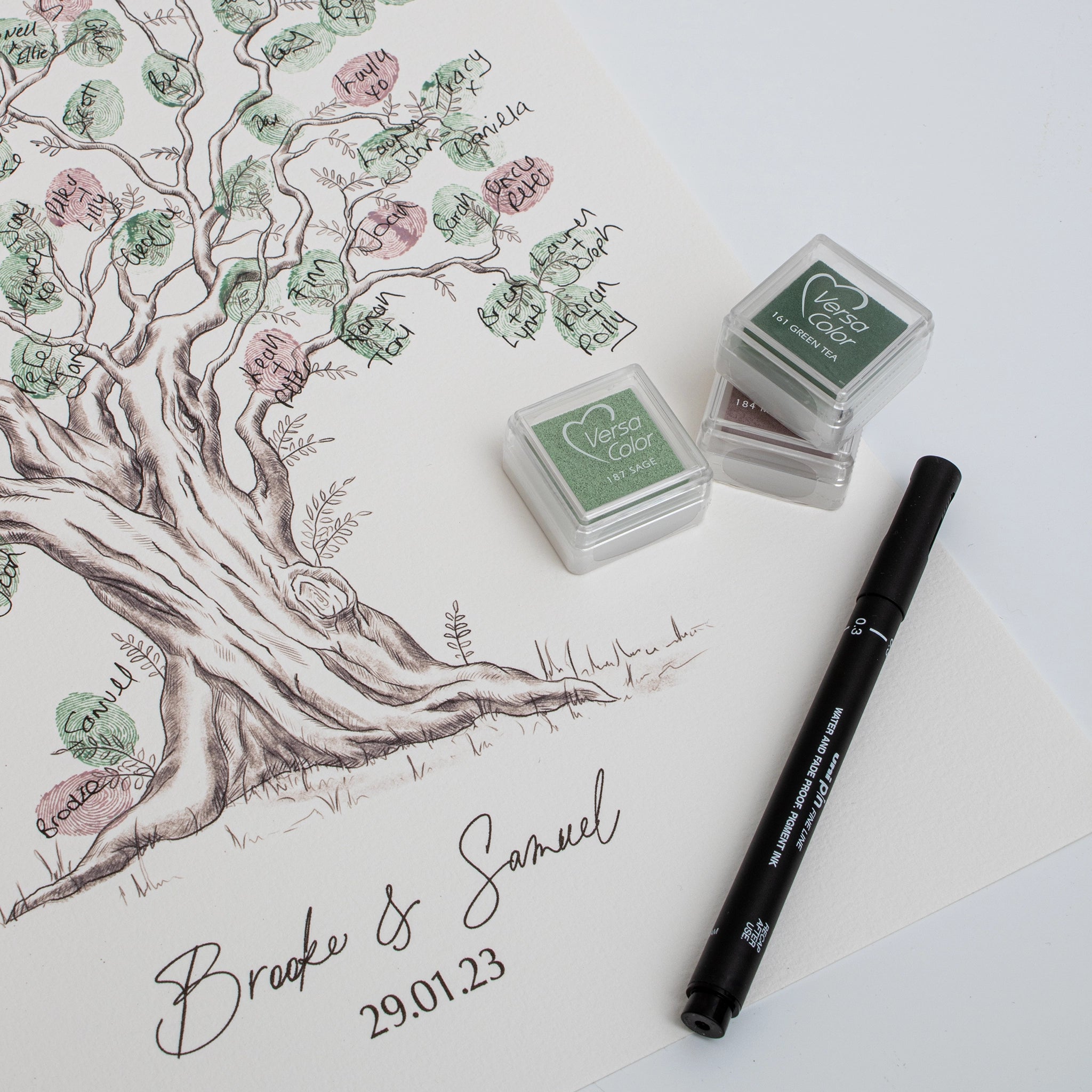 Olive Tree Fingerprint Wedding Guestbook - My Guest Book