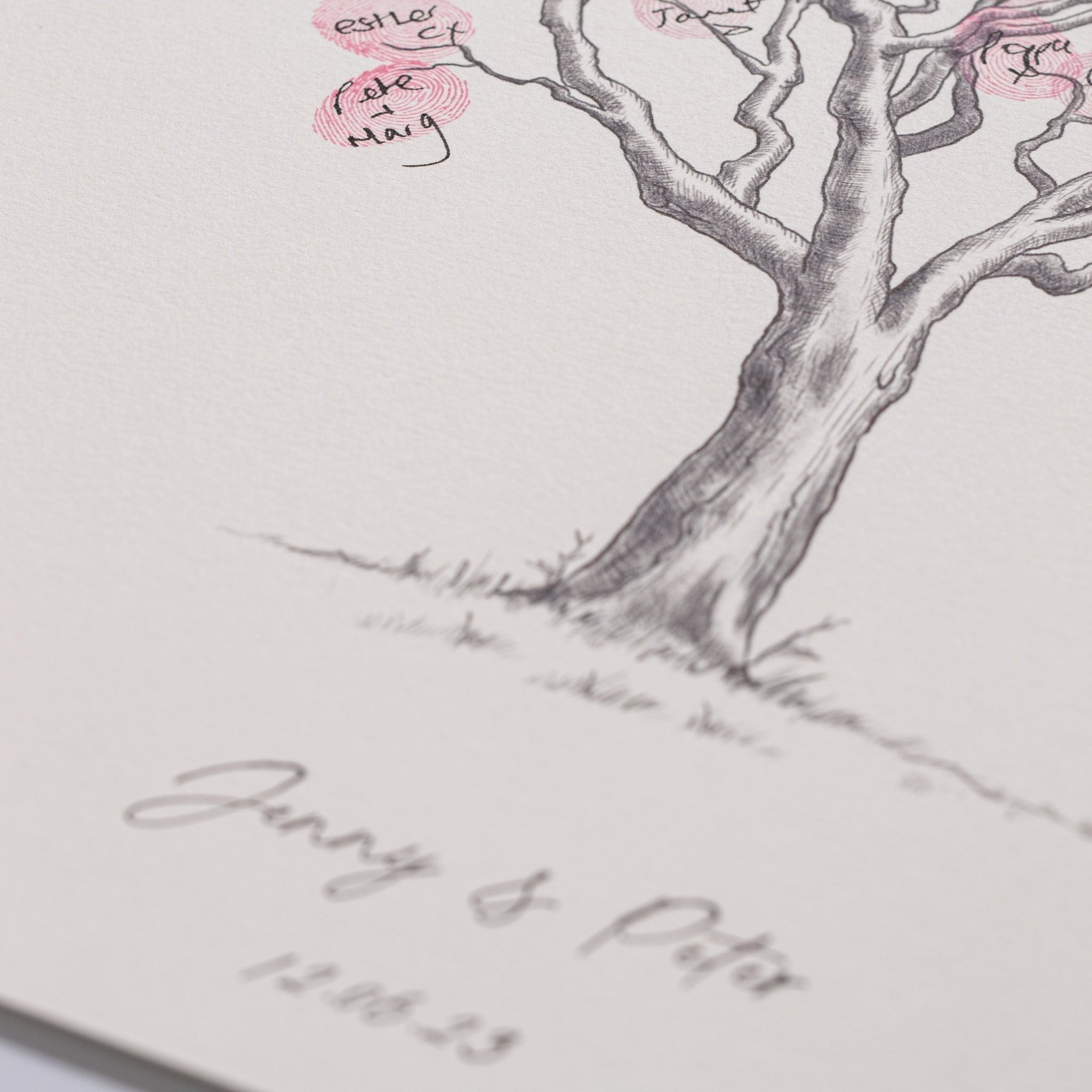 Cherry Blossom Fingerprint Wedding Guestbook - My Guest Book