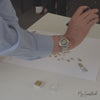 a video showing a guest add a fingerprint and signature onto a retirement fingerprint guestbook at an event