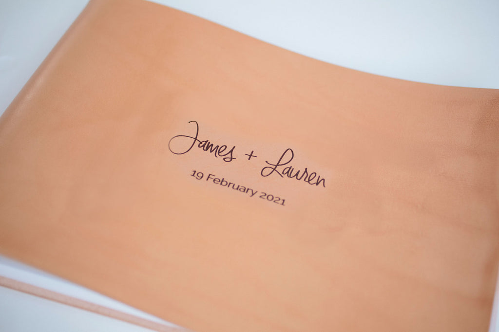personalised leather guest book