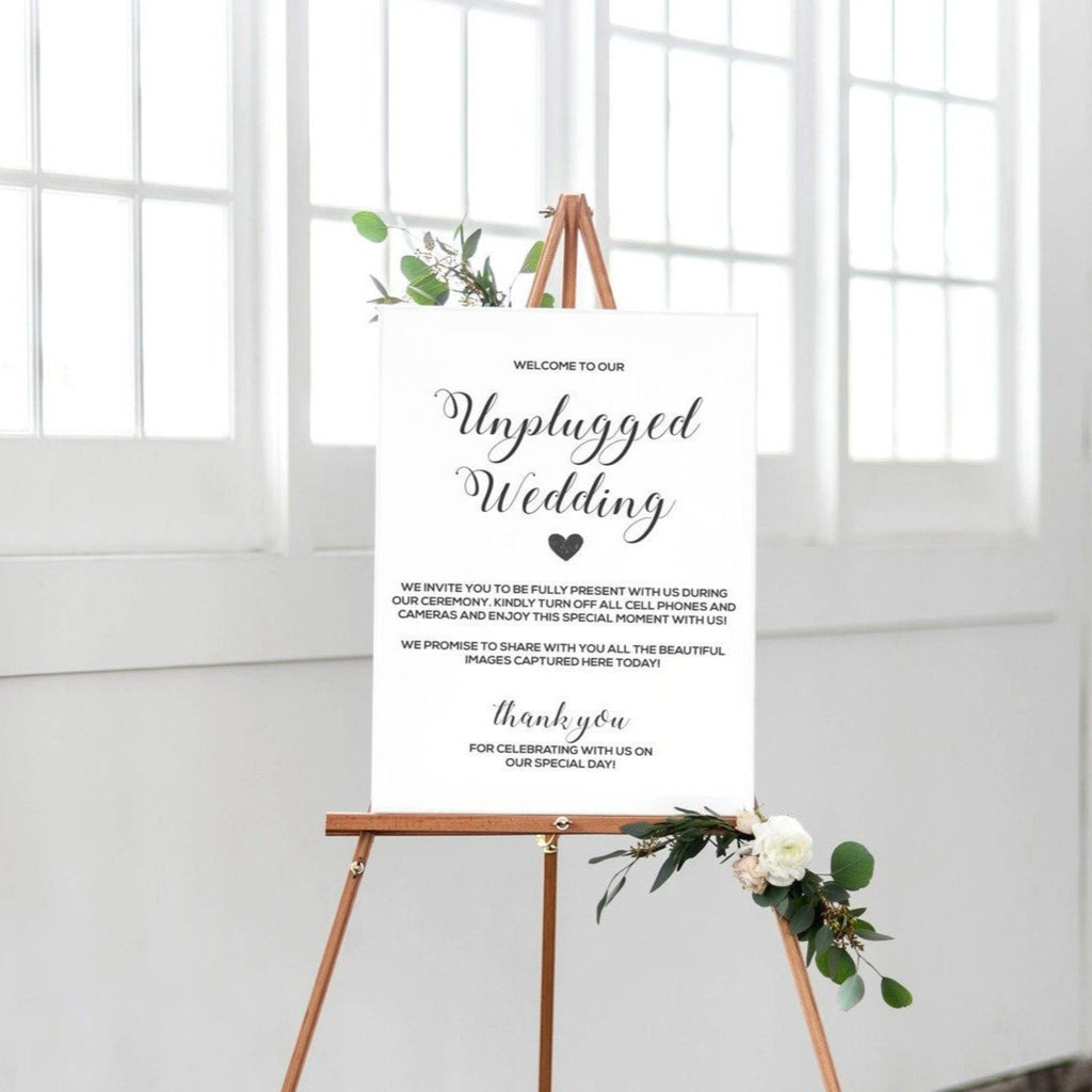 Sign - Unplugged Wedding - DIY Printable Download